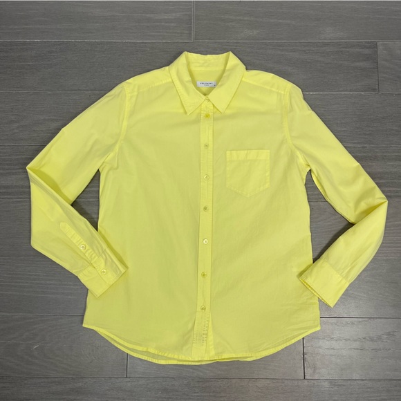Equipment Brett Washed Cotton Poplin Blouse Shirt in Citron Yellow Q436-E195 M - Picture 9 of 10